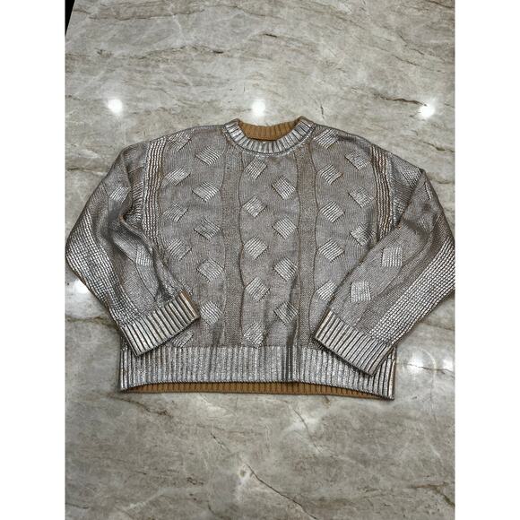 NEW PISTOLA Metallic Everly Sweater | Gilded Castle | 100% Cotton | Small - Picture 4 of 8